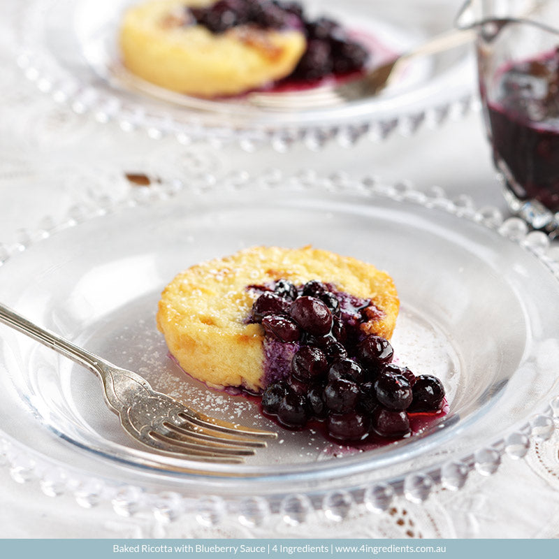 Baked Ricotta with Blueberry Sauce | 4 Ingredients